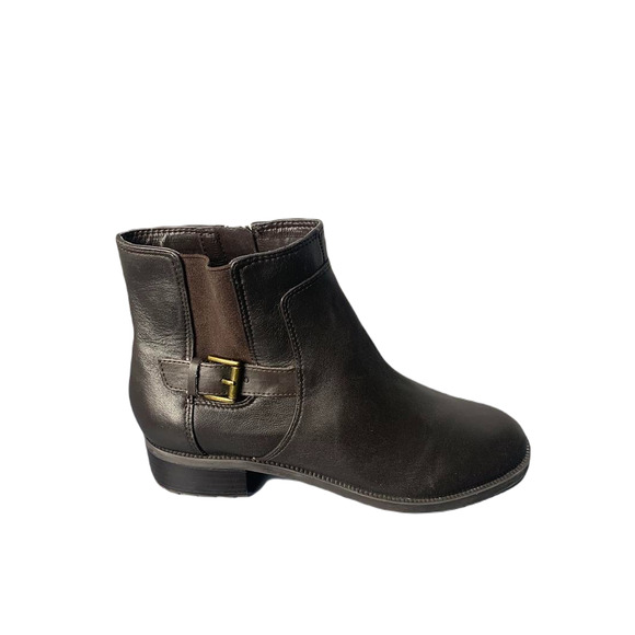 Easy Spirit Womens Brown Leather Ankle Boots With Buckle Detail Size 6.5M - Picture 7 of 8